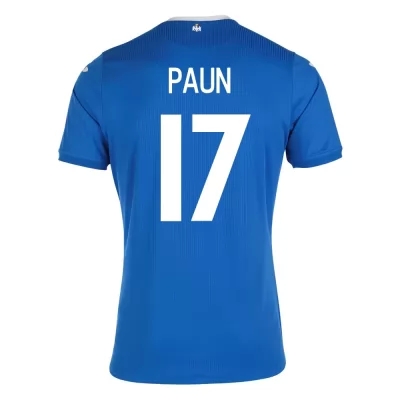 Női Román labdarúgó-válogatott Alexandru Paun #17 Idegenbeli Kék 2021 Mez Póló Ing