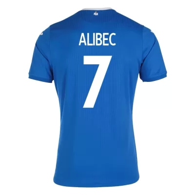 Női Román labdarúgó-válogatott Denis Alibec #7 Idegenbeli Kék 2021 Mez Póló Ing