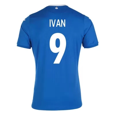 Női Román labdarúgó-válogatott Andrei Ivan #9 Idegenbeli Kék 2021 Mez Póló Ing