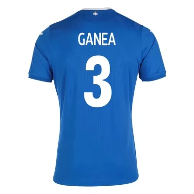 Női Román labdarúgó-válogatott Cristian Ganea #3 Idegenbeli Kék 2021 Mez Póló Ing