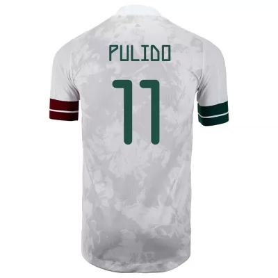 Gyermek Mexikói labdarúgó-válogatott Alan Pulido #11 Idegenbeli Fehér fekete 2021 Mez Póló Ing