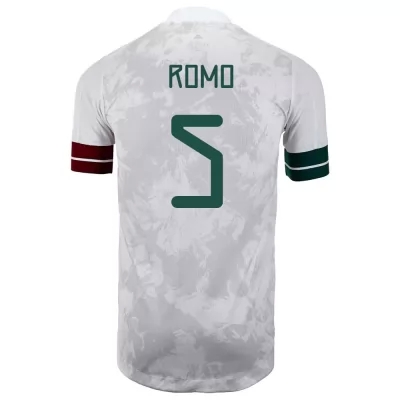 Gyermek Mexikói labdarúgó-válogatott Luis Romo #5 Idegenbeli Fehér fekete 2021 Mez Póló Ing