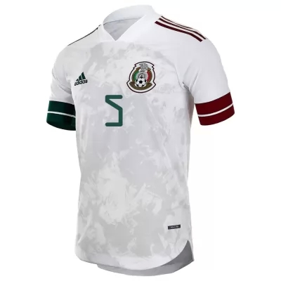 Női Mexikói labdarúgó-válogatott Luis Romo #5 Idegenbeli Fehér fekete 2021 Mez Póló Ing