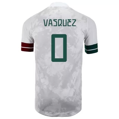 Gyermek Mexikói labdarúgó-válogatott Johan Vasquez #0 Idegenbeli Fehér fekete 2021 Mez Póló Ing