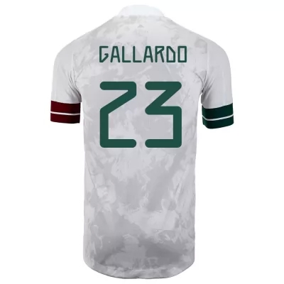 Gyermek Mexikói labdarúgó-válogatott Jesus Gallardo #23 Idegenbeli Fehér fekete 2021 Mez Póló Ing