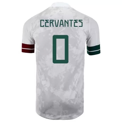 Gyermek Mexikói labdarúgó-válogatott Alan Cervantes #0 Idegenbeli Fehér fekete 2021 Mez Póló Ing