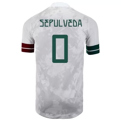 Női Mexikói labdarúgó-válogatott Gilberto Sepulveda #0 Idegenbeli Fehér fekete 2021 Mez Póló Ing