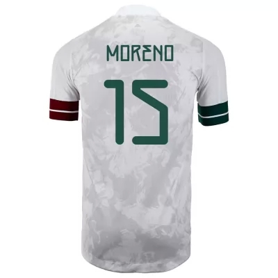Női Mexikói labdarúgó-válogatott Hector Moreno #15 Idegenbeli Fehér fekete 2021 Mez Póló Ing