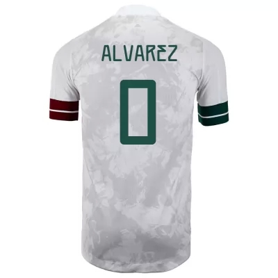Férfi Mexikói labdarúgó-válogatott Kevin Alvarez #0 Idegenbeli Fehér fekete 2021 Mez Póló Ing
