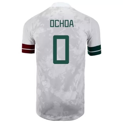 Férfi Mexikói labdarúgó-válogatott Guillermo Ochoa #0 Idegenbeli Fehér fekete 2021 Mez Póló Ing