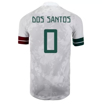 Női Mexikói labdarúgó-válogatott Jonathan dos Santos #0 Idegenbeli Fehér fekete 2021 Mez Póló Ing