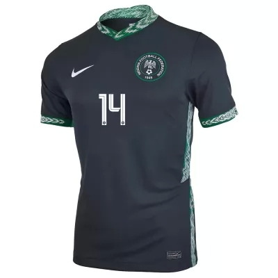 Női Nigériai labdarúgó-válogatott Kelechi Iheanacho #14 Idegenbeli Fekete 2021 Mez Póló Ing