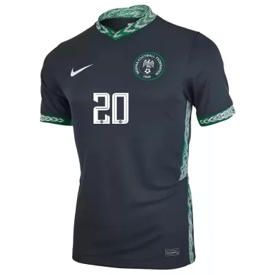 Női Nigériai labdarúgó-válogatott Chidozie Awaziem #20 Idegenbeli Fekete 2021 Mez Póló Ing