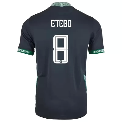 Női Nigériai labdarúgó-válogatott Oghenekaro Etebo #8 Idegenbeli Fekete 2021 Mez Póló Ing