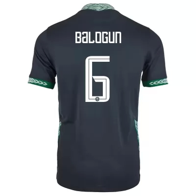 Női Nigériai labdarúgó-válogatott Leon Balogun #6 Idegenbeli Fekete 2021 Mez Póló Ing