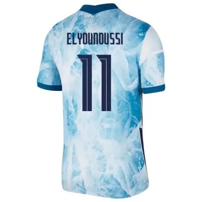 Női Norvég labdarúgó-válogatott Mohamed Elyounoussi #11 Idegenbeli Világoskék 2021 Mez Póló Ing