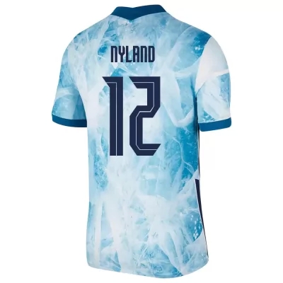 Női Norvég labdarúgó-válogatott Orjan Nyland #12 Idegenbeli Világoskék 2021 Mez Póló Ing