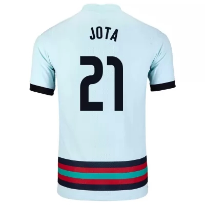 Női Portugál labdarúgó-válogatott Diogo Jota #21 Idegenbeli Világoskék 2021 Mez Póló Ing