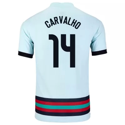 Női Portugál labdarúgó-válogatott William Carvalho #14 Idegenbeli Világoskék 2021 Mez Póló Ing