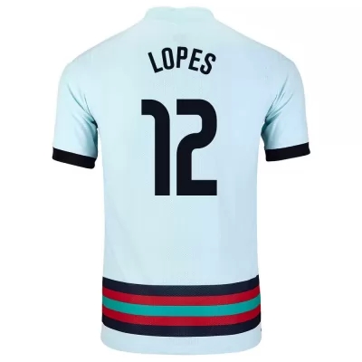 Férfi Portugál labdarúgó-válogatott Anthony Lopes #12 Idegenbeli Világoskék 2021 Mez Póló Ing