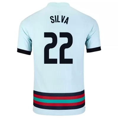 Férfi Portugál labdarúgó-válogatott Rui Silva #22 Idegenbeli Világoskék 2021 Mez Póló Ing