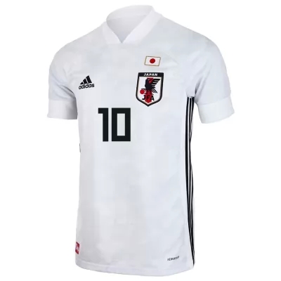 Női Japán labdarúgó-válogatott Takumi Minamino #10 Idegenbeli Fehér 2021 Mez Póló Ing