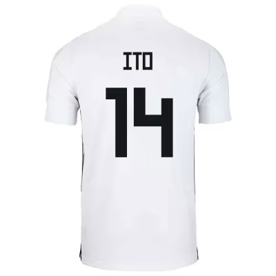 Női Japán labdarúgó-válogatott Junya Ito #14 Idegenbeli Fehér 2021 Mez Póló Ing