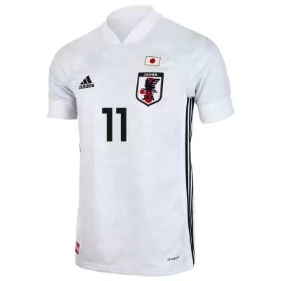Női Japán labdarúgó-válogatott Kyogo Furuhashi #11 Idegenbeli Fehér 2021 Mez Póló Ing