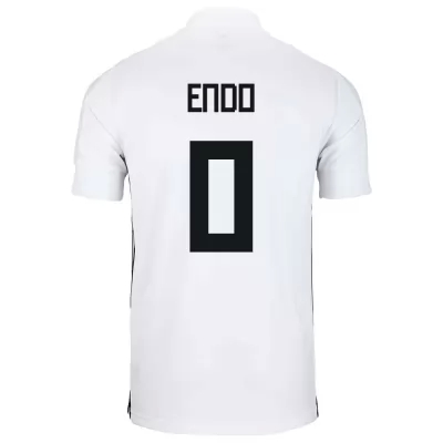 Férfi Japán labdarúgó-válogatott Keita Endo #0 Idegenbeli Fehér 2021 Mez Póló Ing