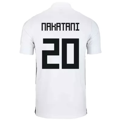 Férfi Japán labdarúgó-válogatott Shinnosuke Nakatani #20 Idegenbeli Fehér 2021 Mez Póló Ing