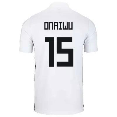 Férfi Japán labdarúgó-válogatott Ado Onaiwu #15 Idegenbeli Fehér 2021 Mez Póló Ing