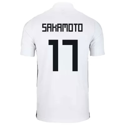 Férfi Japán labdarúgó-válogatott Tatsuhiro Sakamoto #17 Idegenbeli Fehér 2021 Mez Póló Ing