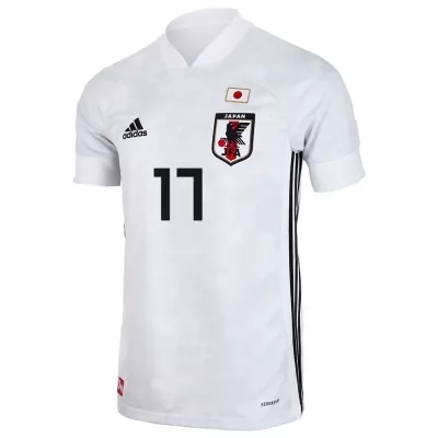 Női Japán labdarúgó-válogatott Tatsuhiro Sakamoto #17 Idegenbeli Fehér 2021 Mez Póló Ing