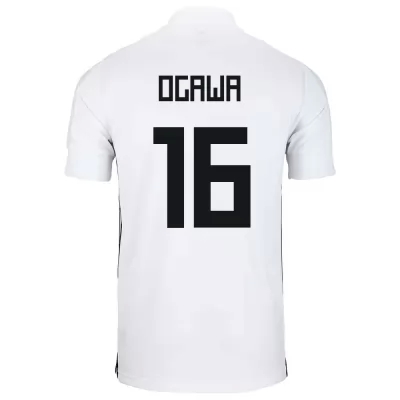 Férfi Japán labdarúgó-válogatott Ryoya Ogawa #16 Idegenbeli Fehér 2021 Mez Póló Ing