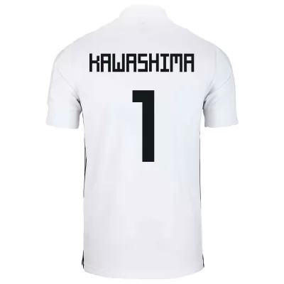 Férfi Japán labdarúgó-válogatott Eiji Kawashima #1 Idegenbeli Fehér 2021 Mez Póló Ing