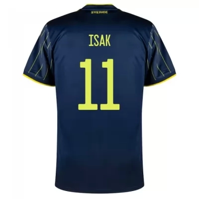 Női Svéd labdarúgó-válogatott Alexander Isak #11 Idegenbeli Sötétkék 2021 Mez Póló Ing