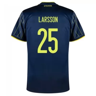 Női Svéd labdarúgó-válogatott Jordan Larsson #25 Idegenbeli Sötétkék 2021 Mez Póló Ing
