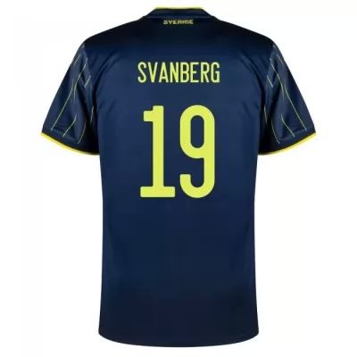 Női Svéd labdarúgó-válogatott Mattias Svanberg #19 Idegenbeli Sötétkék 2021 Mez Póló Ing