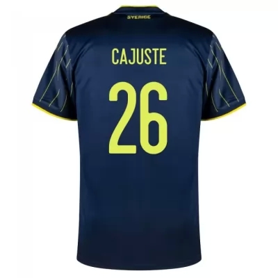Női Svéd labdarúgó-válogatott Jens Cajuste #26 Idegenbeli Sötétkék 2021 Mez Póló Ing
