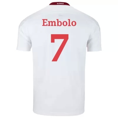 Női Svájci labdarúgó-válogatott Breel Embolo #7 Idegenbeli Fehér 2021 Mez Póló Ing