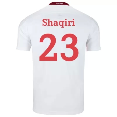 Női Svájci labdarúgó-válogatott Xherdan Shaqiri #23 Idegenbeli Fehér 2021 Mez Póló Ing