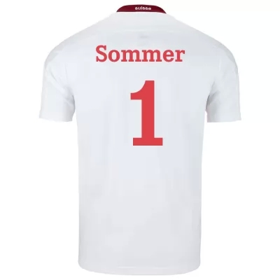 Női Svájci labdarúgó-válogatott Yann Sommer #1 Idegenbeli Fehér 2021 Mez Póló Ing