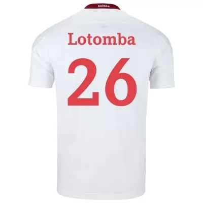 Női Svájci labdarúgó-válogatott Jordan Lotomba #26 Idegenbeli Fehér 2021 Mez Póló Ing