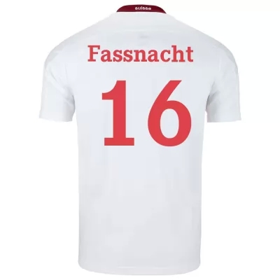 Női Svájci labdarúgó-válogatott Christian Fassnacht #16 Idegenbeli Fehér 2021 Mez Póló Ing