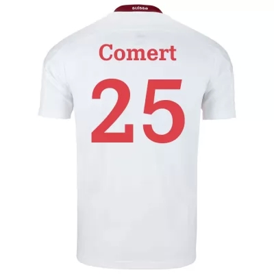 Női Svájci labdarúgó-válogatott Eray Comert #25 Idegenbeli Fehér 2021 Mez Póló Ing