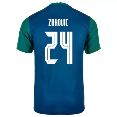 Női Szlovén labdarúgó-válogatott Luka Zahovic #24 Idegenbeli Zöld 2021 Mez Póló Ing