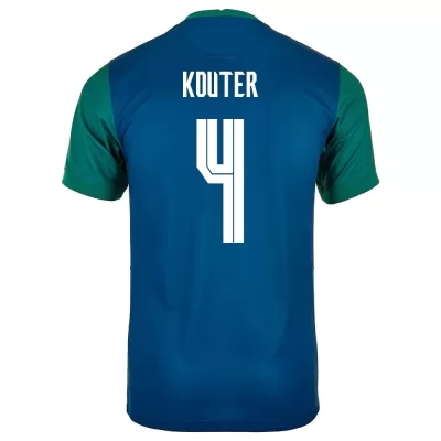 Női Szlovén labdarúgó-válogatott Nino Kouter #4 Idegenbeli Zöld 2021 Mez Póló Ing