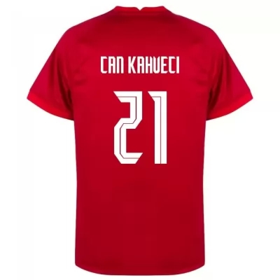 Női Török labdarúgó-válogatott Irfan Can Kahveci #21 Idegenbeli Piros 2021 Mez Póló Ing
