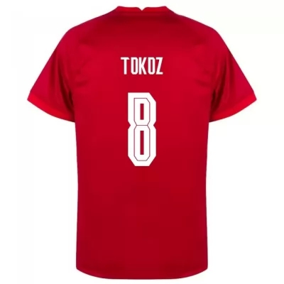 Női Török labdarúgó-válogatott Dorukhan Tokoz #8 Idegenbeli Piros 2021 Mez Póló Ing