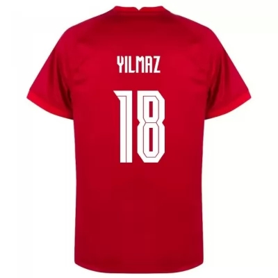 Női Török labdarúgó-válogatott Ridvan Yilmaz #18 Idegenbeli Piros 2021 Mez Póló Ing
